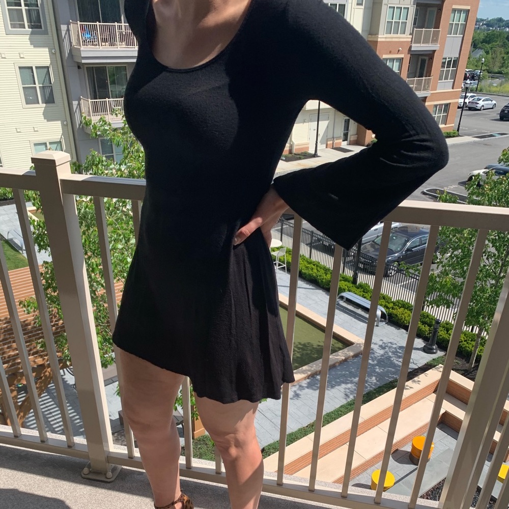 Bell-sleeved Mini Dress